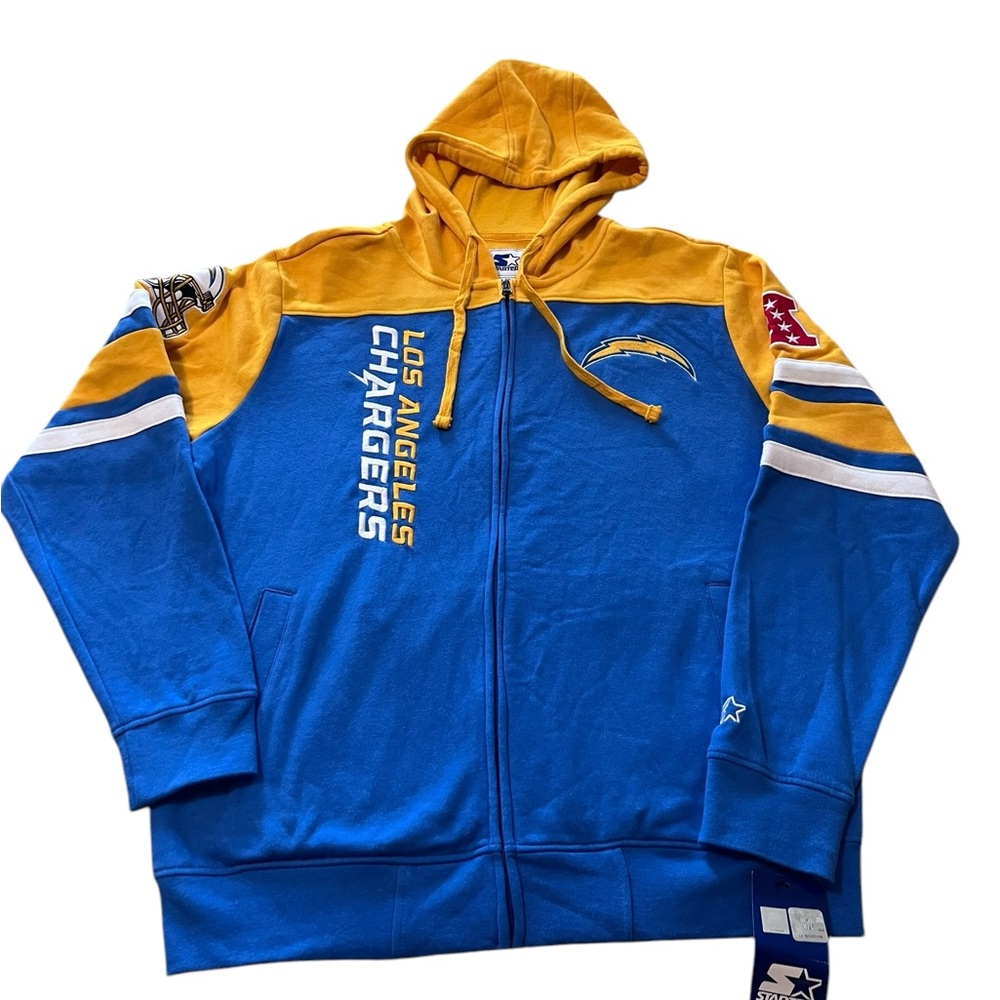 Men's Los Angeles Chargers
Starter Powder Blue/Gold Logo
Extreme Full-Zip Hoodie